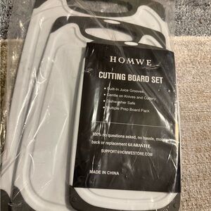 HOMWE Cutting Board Set with Juice Grooves